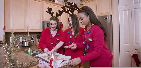  it’s christmas time and bff and 039 s adriana maya aria kai and dani damzel are celebrating by baking some cookies and getting fucked by santa